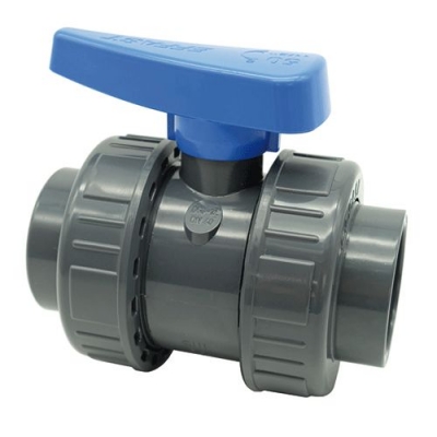 double union ball valves (blue handle)